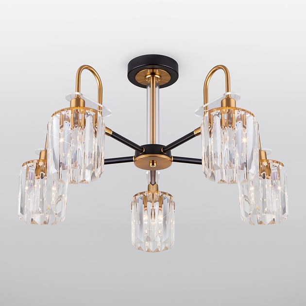 Потолочная люстра Eurosvet Tenia 70090/5 черный изображение Потолочная люстра Eurosvet Tenia 70090/5 черный Фото №