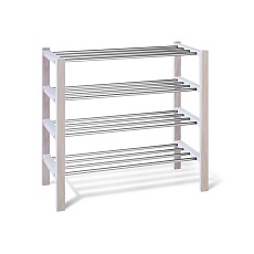 Обувница Sheffilton Альберо SHT-SR9-4 беленый/алюм.металлик 2956816801