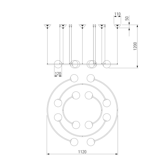 Подвесная люстра Bogates Brook 360/12 изображение 2 Подвесная люстра Bogates Brook 360/12 Фото № 2