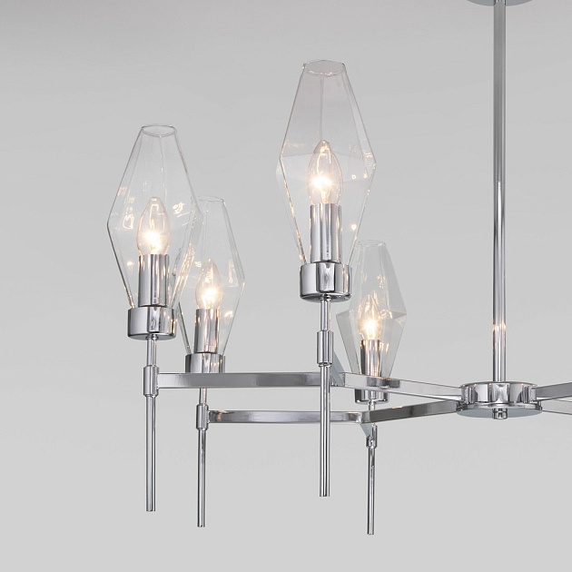 Потолочная люстра Eurosvet Prism 60143/8 хром изображение 2 Потолочная люстра Eurosvet Prism 60143/8 хром Фото № 2