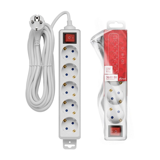 Удлинитель Duwi 5гн 5м с/з 32063 0 изображение 2 Удлинитель Duwi 5гн 5м с/з 32063 0 Фото № 2