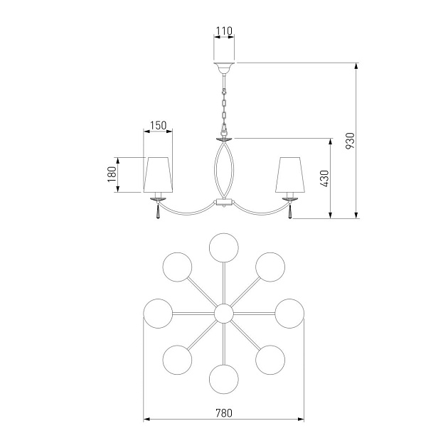 Подвесная люстра Eurosvet 60079/8 хром Фото № 2