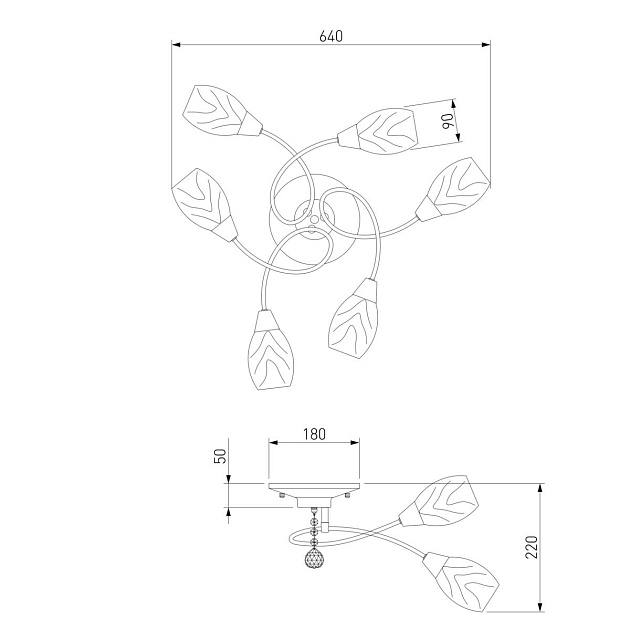 Подвесная люстра Eurosvet 2275/6 античная бронза Фото № 2