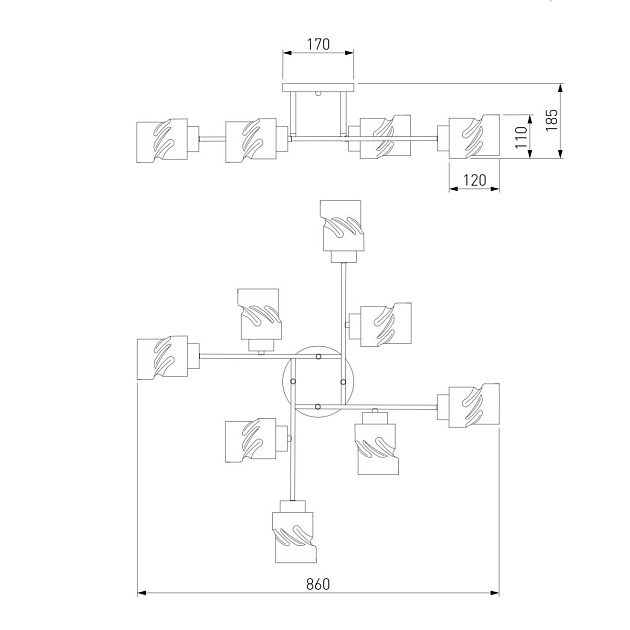 Потолочная люстра Eurosvet Hilari 30165/8 черный жемчуг изображение 2 Потолочная люстра Eurosvet Hilari 30165/8 черный жемчуг Фото № 2