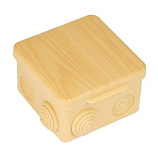 Коробка распаячная КМР-030-014 с крышкой (100х100х55), 8 мембранных вводов светлое дерево IP54 EKF PROxima plc-kmr-030-014-s