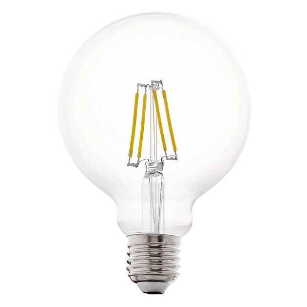 Лампа светодиодная филаментная Eglo E27 4W 2700К прозрачная 11502 Фото № 