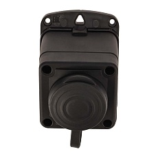 Розетка каучуковая 1 гнездо с крышкой угловая черная, с/3, 16А, IP44, PROconnect 111-127-4 2