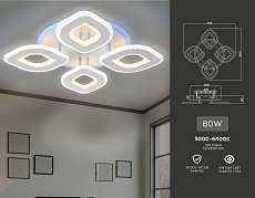 Потолочная светодиодная люстра Ambrella light Acrylica Original FA8841 1