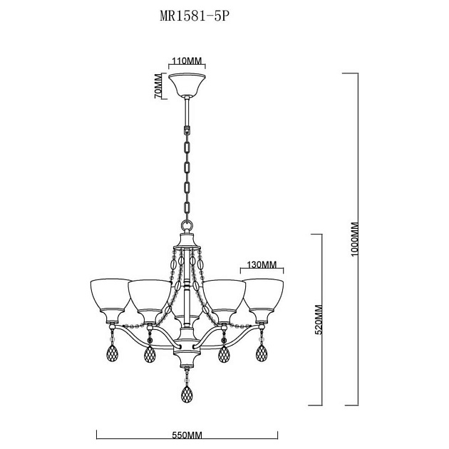 Подвесная люстра MyFar Mistic MR1581-5P Фото № 4