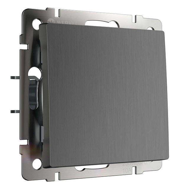 Выключатель одноклавишный Werkel графит рифленый W1110004 4690389158346 Фото № 