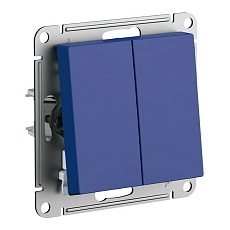 Переключатель двухклавишный Schneider Electric AtlasDesign 10A 250V аквамарин ATN001165
