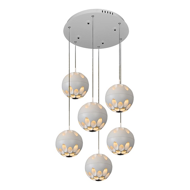 Подвесная светодиодная люстра iLedex Mob P1009-6 WH изображение Подвесная светодиодная люстра iLedex Mob P1009-6 WH Фото №