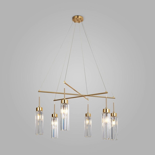 Подвесная люстра Eurosvet Gilian 60163/6 латунь изображение Подвесная люстра Eurosvet Gilian 60163/6 латунь Фото №