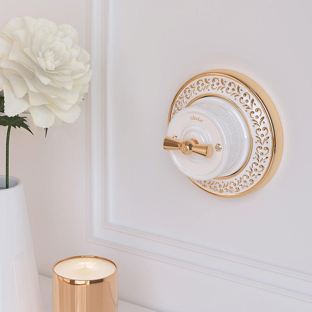 Переключатель-выключатель Werkel одноклавишный Retro белый W5612001 4690389166709 Фото № 8