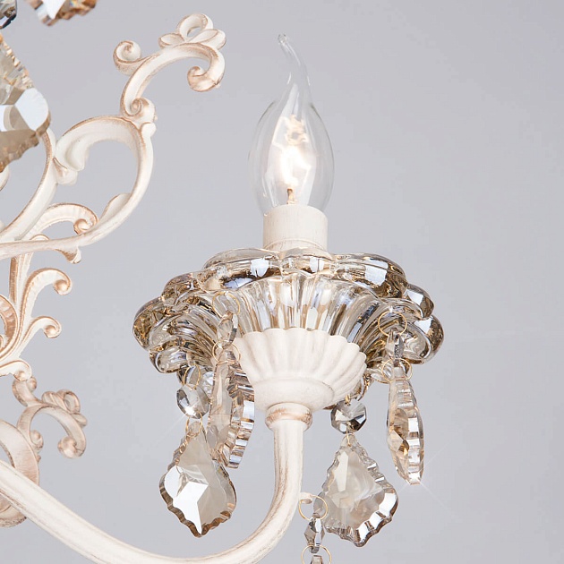 Подвесная люстра Eurosvet 3281/5 белый с золотом/тонированный хрусталь Strotskis изображение 3 Подвесная люстра Eurosvet 3281/5 белый с золотом/тонированный хрусталь Strotskis Фото № 3