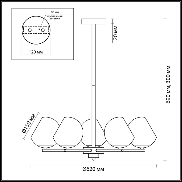 Потолочная люстра Lumion Moderni Blair 3769/5C Фото № 4