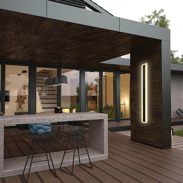 Уличный настенный светодиодный светильник Feron DH2003 черный 48018 Фото № 2