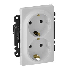 Розетка 2х2К+З Legrand Valena Life 16A 250V белая 753127