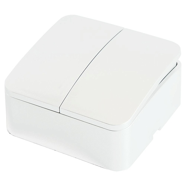 Выключатель двухклавишный Stekker белый MSW10-20-01 49289 изображение Выключатель двухклавишный Stekker белый MSW10-20-01 49289 Фото №