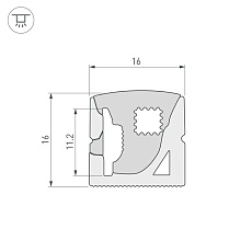 Профиль Arlight WPH-Flex-1616-Side-S11-50m White 040831 1