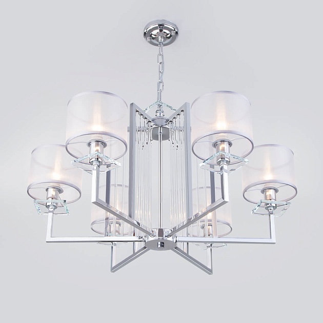 Подвесная люстра Eurosvet Fargo 60123/6 хром Smart изображение 5 Подвесная люстра Eurosvet Fargo 60123/6 хром Smart Фото № 5