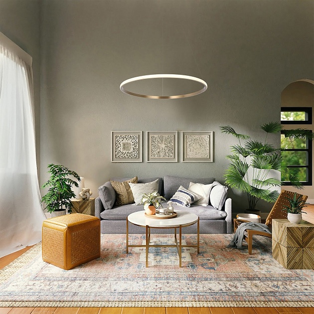 Подвесной светодиодный светильник Eurosvet Collars 90264/1 латунь Фото № 4