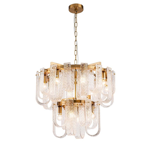 Подвесная люстра Indigo BRINA 12027/12P Brass V000365 изображение Подвесная люстра Indigo BRINA 12027/12P Brass V000365 Фото №