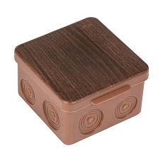 Коробка распаячная КМР-030-034 пылевлагозащищенная без мембранных вводов (100х100х55) тёмное дерево EKF PROxima plc-kmr-030-034-t