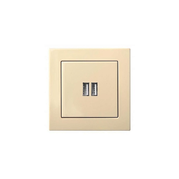 Розетка 2xUSB Liregus Epsilon бежевый 28-0712 Фото № 