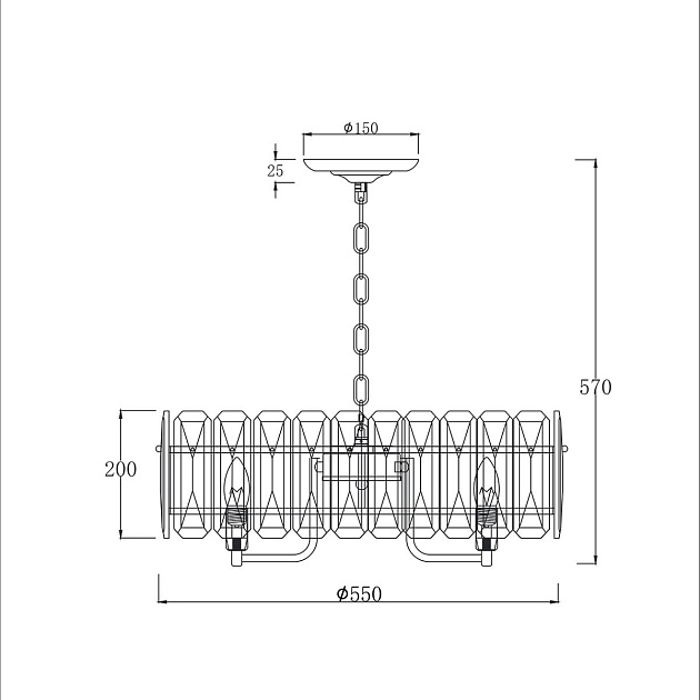 Подвесная люстра Escada Nerissa 2115/8S Chrome изображение 2 Подвесная люстра Escada Nerissa 2115/8S Chrome Фото № 2