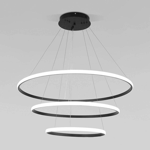 Подвесной светодиодный светильник Eurosvet Collars 90264/3 черный Фото № 