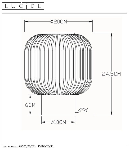 Настольная лампа Lucide Maloto 45586/20/33 Фото № 4