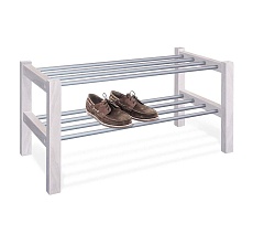 Обувница Sheffilton Альберо SHT-SR9-4 беленый/алюм.металлик 2956816801 3