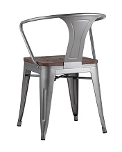 Барный стул Tolix Arm Wood серебристый матовый + темное дерево YD-H440AR-W YG-15 3