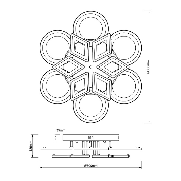 Потолочная светодиодная люстра Escada Mosaic 10248/12LED изображение 2 Потолочная светодиодная люстра Escada Mosaic 10248/12LED Фото № 2