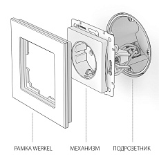 Розетка с заземлением Werkel серебряный W1171006 4690389156410 1