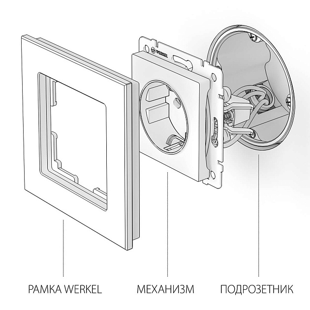 Розетка с заземлением Werkel серебряный W1171006 4690389156410 Фото № 2