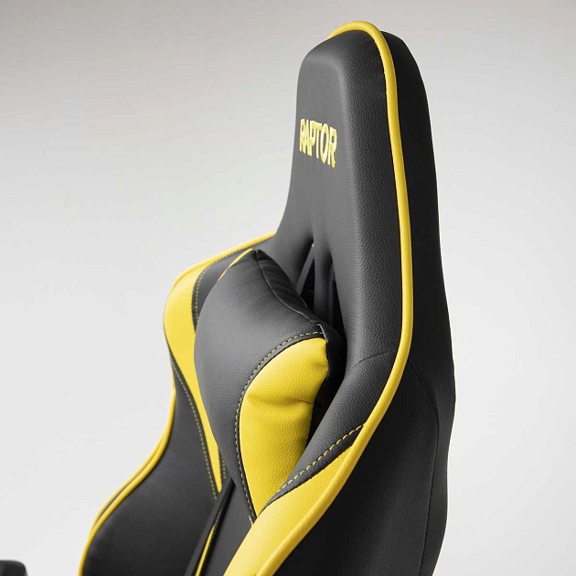 Игровое кресло AksHome Raptor желтый + черный, экокожа 45722 изображение 8 Игровое кресло AksHome Raptor желтый + черный, экокожа 45722 Фото № 8