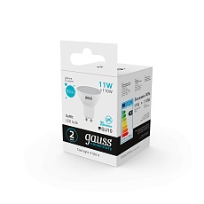 Лампа светодиодная Gauss GU10 11W 4100K матовая 13621 3