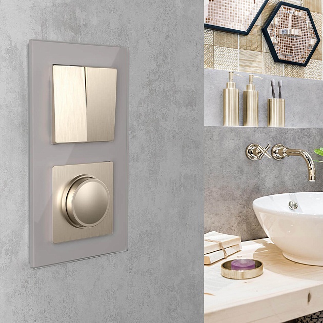 Выключатель двухклавишный Werkel шампань рифленый W1120010 4690389160158 изображение 4 Выключатель двухклавишный Werkel шампань рифленый W1120010 4690389160158 Фото № 4