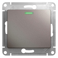 Выключатель одноклавишный Schneider Electric Glossa 10A 250V с подсветкой платина GSL001213