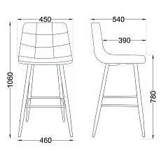 Барный стул AksHome Stella серый, велюр 75814 1