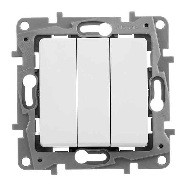 Выключатель трехклавишный Legrand Etika 10A 250V белый 672213 Фото № 2