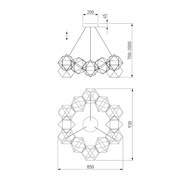 Подвесной светодиодный светильник Eurosvet Uma 90369/12 медь Фото № 2