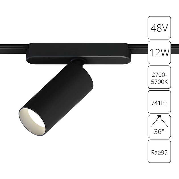 Трековый светодиодный светильник Arte Lamp Rapid A2958PL-1BK Фото № 