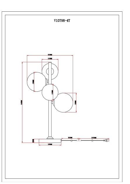 Настольная лампа Moderli Molly V10798-4T Фото № 2