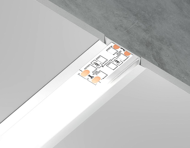 Встраиваемый профиль с рассеивателем Ambrella Illumination GP1100WH Фото № 6