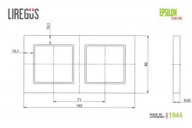 Рамка 2-постовая Liregus Epsilon бежевый 28-0882 Фото № 2