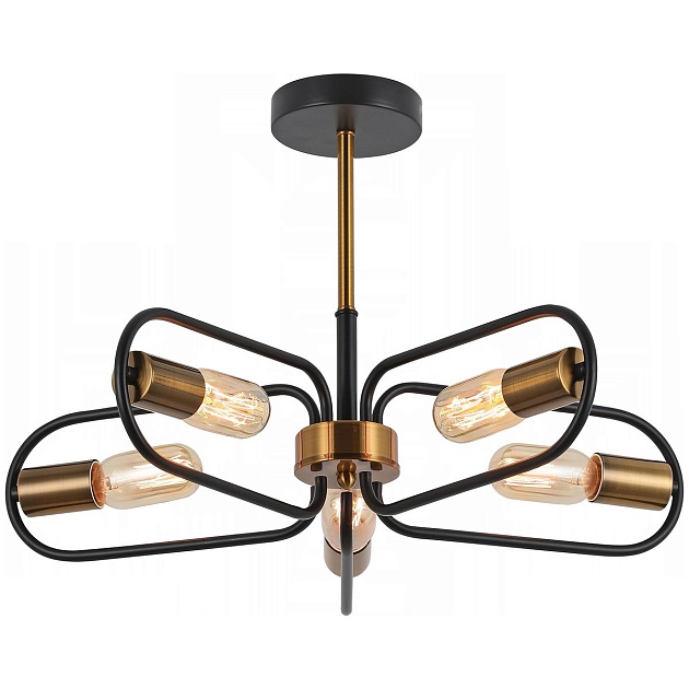 Потолочная люстра Illumico IL8253-5COU-79 BK GD изображение Потолочная люстра Illumico IL8253-5COU-79 BK GD Фото №