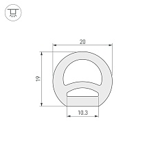 Профиль Arlight WPH-Flex-D20-Top-S10-50m White 040833 1